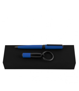 Hugo Boss prekės ženklo rinkinys Matrix Blue: tušinukas ir raktų pakabukas