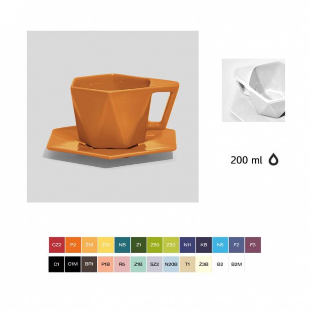Keramikinis puodelis su lėkštele Modern