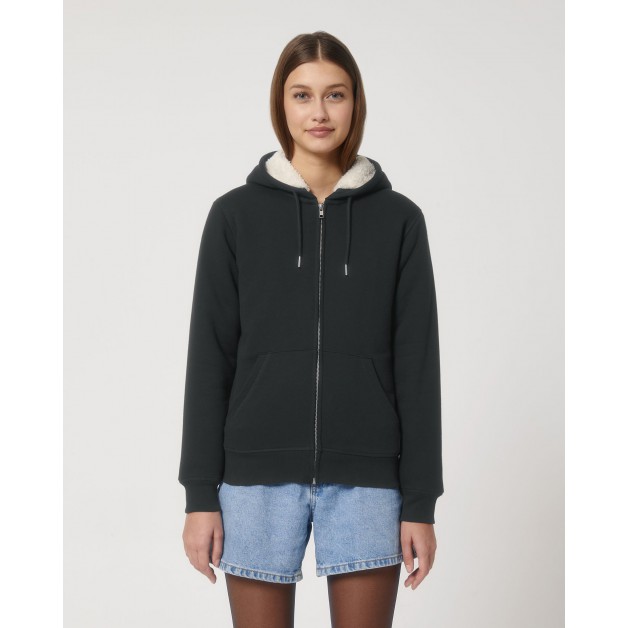 HYGGER SHERPA unisex džemperis su gobtuvu ir šerpos pamušalu, 300g