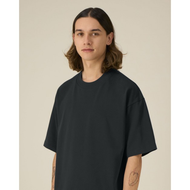 ASHER unisex storesnio trikotažo dėžutės silueto marškinėliai