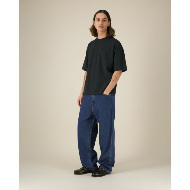 ASHER unisex storesnio trikotažo dėžutės silueto marškinėliai
