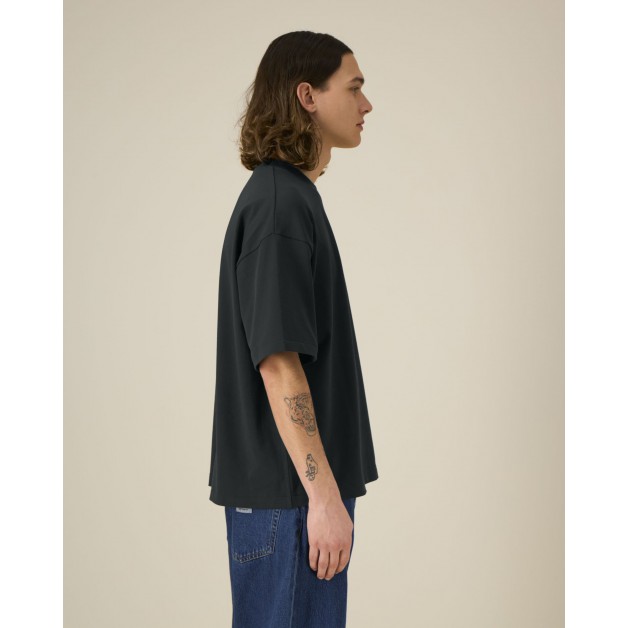 ASHER unisex storesnio trikotažo dėžutės silueto marškinėliai