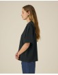ASHER unisex storesnio trikotažo dėžutės silueto marškinėliai