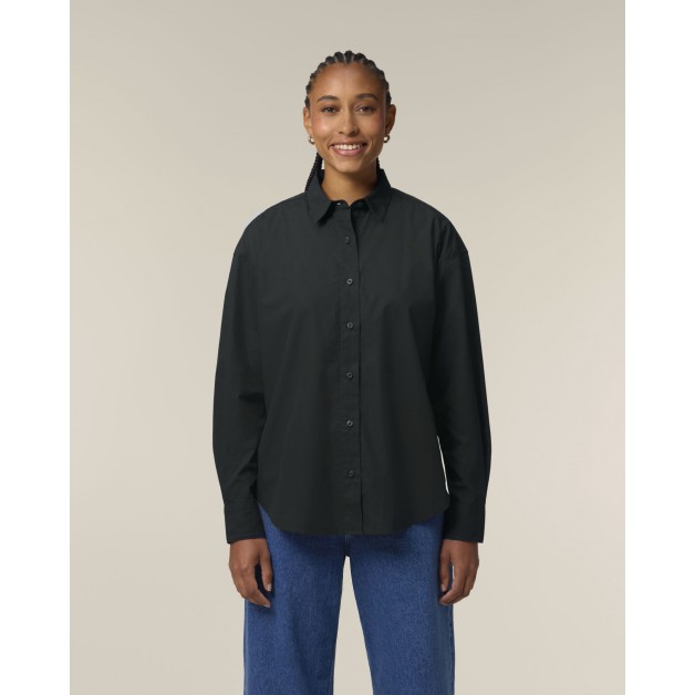 STELLA STYLER marškiniaiMoteriški laisvo kirpimo marškiniai iš poplino