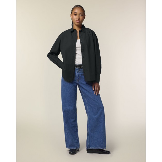 STELLA STYLER marškiniaiMoteriški laisvo kirpimo marškiniai iš poplino