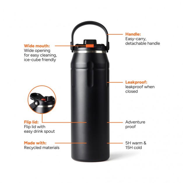 NORDIC DRIFT TRAIL RCS sportinė termo gertuvė, 940ml