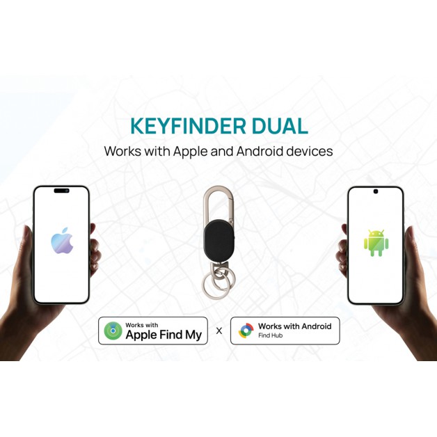 KEYFINDER Dual raktų pakabukas su vietos nustatymu visame pasaulyje