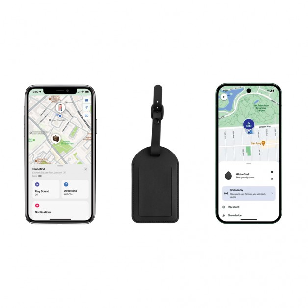Globefind Dual RCS bagažo etiketė su vietos nustatymu visame pasaulyje Globefind Dual RCS bagažo etiketė su vietos nustatymu visame pasaulyje