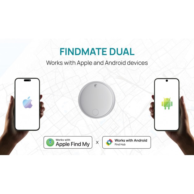 Findmate Dual RCS perdirbto plastiko ieškiklis/sekiklis IPX 5