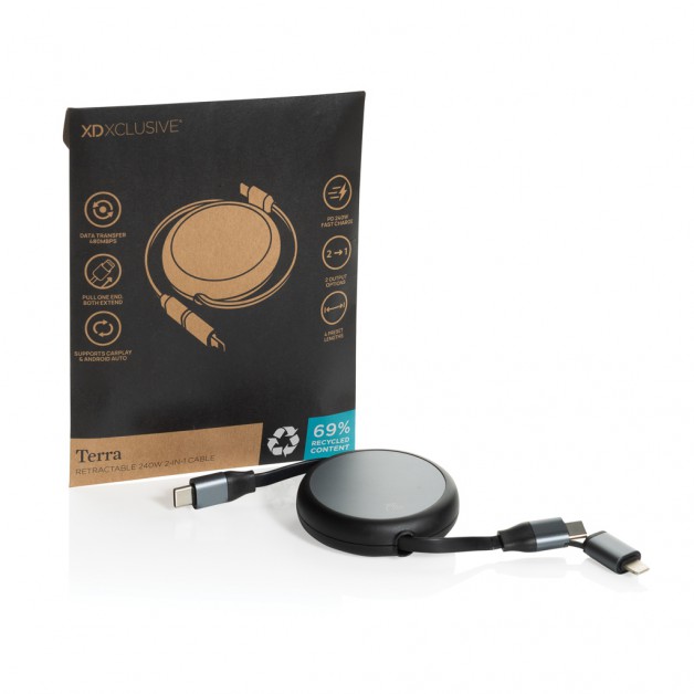 TERRA RCS 2in1 perdirbto aliuminio ištraukiamas laidas, 240 W