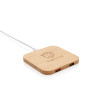 FSC® sertifikuotas bambukas 5W belaidis įkroviklis su USB