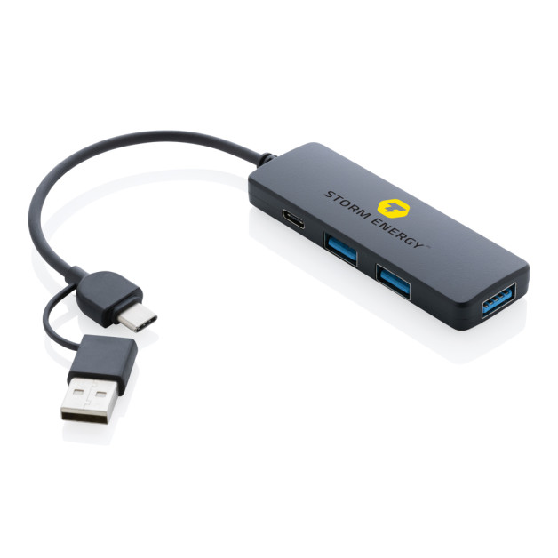 RCS perdirbto plastiko USB jungčių šakotuvas su dviguba įvestimi