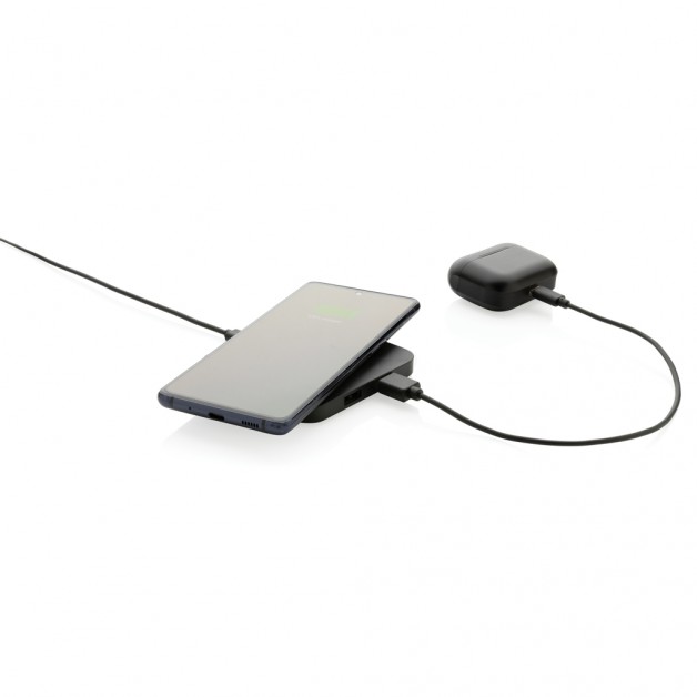 RCS perdirbto plastiko 10W bevielė įkrovimo stotelė su USB jungtimis