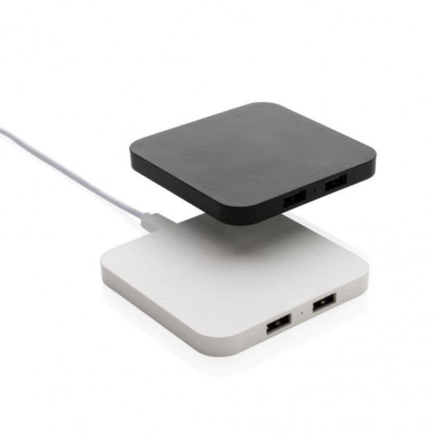 RCS perdirbto plastiko 10W bevielė įkrovimo stotelė su USB jungtimis