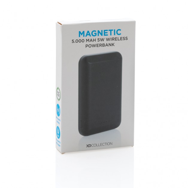 Magnetic 5.000 mAh 5W bevielė įkrovimo stotelė ir energijos talpykla (powerbank)