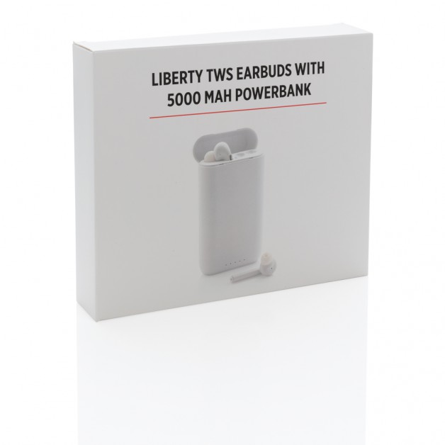 Liberty TWS belaidžiai ausinukai su 5.000 mAh energijos talpykla (powerbank)
