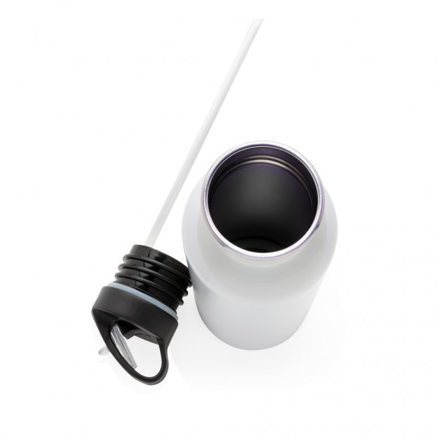 Deluxe stainless steel nerūdijančio plieno sportinė gertuvė su šiaudeliu, 710 ml