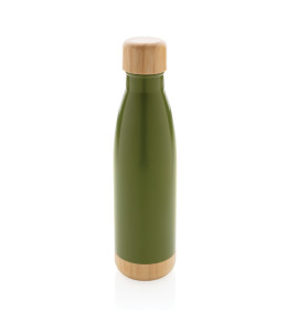 Vacuum bamboo lid nerūdijančio plieno vakuuminė gertuvė su bambukiniu dangteliu, 520 ml