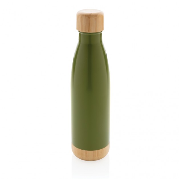 Vacuum bamboo lid nerūdijančio plieno vakuuminė gertuvė su bambukiniu dangteliu, 520 ml