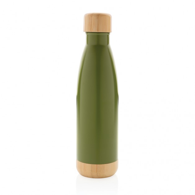 Vacuum bamboo lid nerūdijančio plieno vakuuminė gertuvė su bambukiniu dangteliu, 520 ml