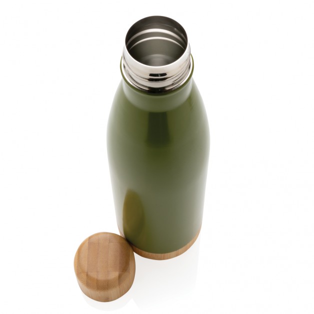 Vacuum bamboo lid nerūdijančio plieno vakuuminė gertuvė su bambukiniu dangteliu, 520 ml