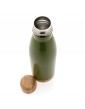 Vacuum bamboo lid nerūdijančio plieno vakuuminė gertuvė su bambukiniu dangteliu, 520 ml