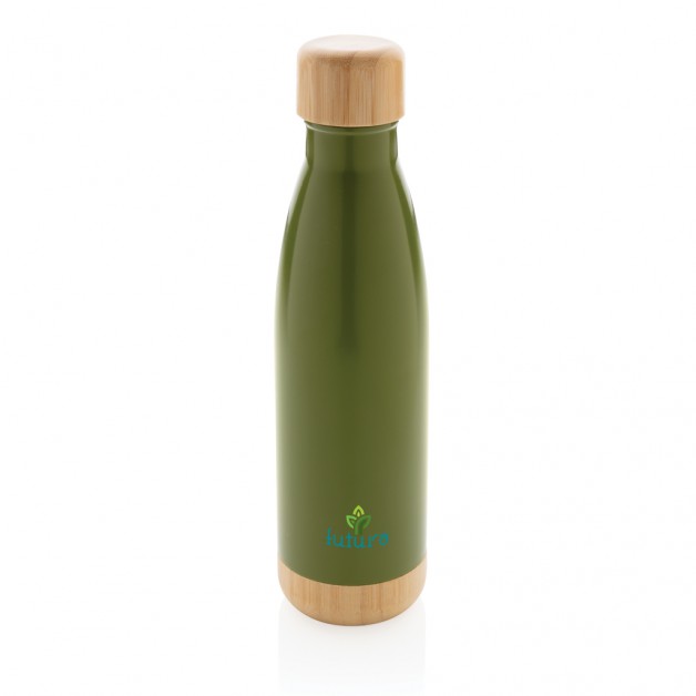 Vacuum bamboo lid nerūdijančio plieno vakuuminė gertuvė su bambukiniu dangteliu, 520 ml