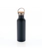 Modern nerūdijančio plieno gertuvė su bambukiniu kamšteliu, 710 ml