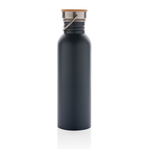 Modern nerūdijančio plieno gertuvė su bambukiniu kamšteliu, 710 ml