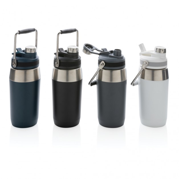 Vacuum dual function nerūdijančio plieno gertuvė su dvigubos funkcijos kamšteliu, 500 ml