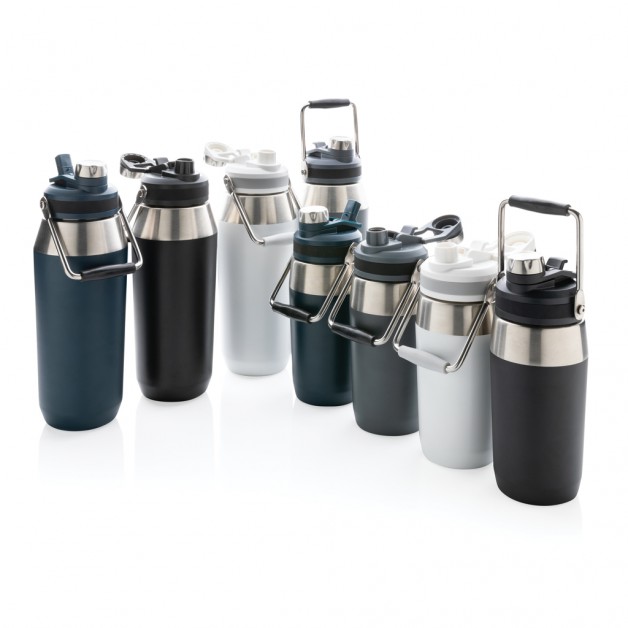 Vacuum dual function nerūdijančio plieno gertuvė su dvigubos funkcijos kamšteliu, 500 ml