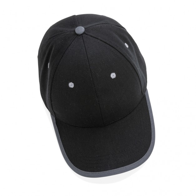 Impact AWARE™ Contrast šukuotos medvilnės, 6 panelių kepurė su snapeliu ir kontrastinga juostele 280gr