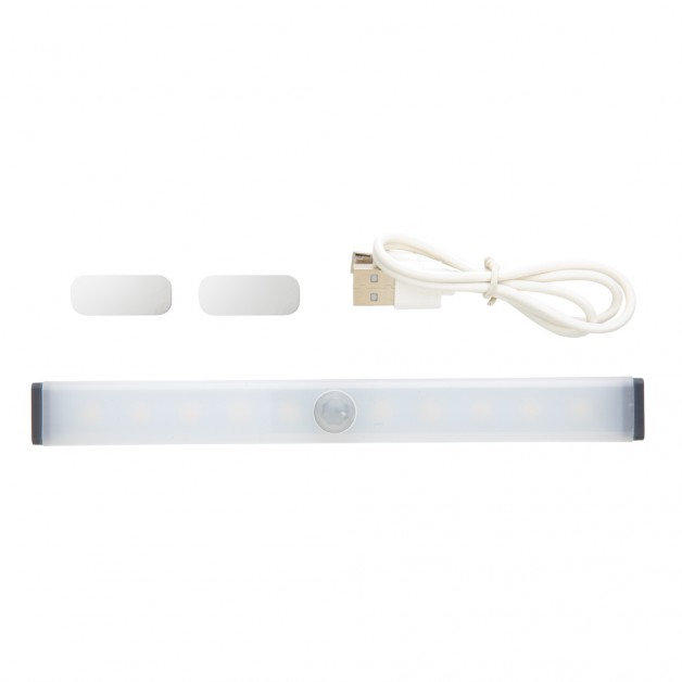 USB-įkraunama vidutinio dydžio LED šviesa su judesio davikliais