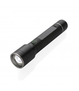 Gear X RCS sertifikuoto perdirbto aliuminio žibintuvėlis su USB įkrovimu, didelis