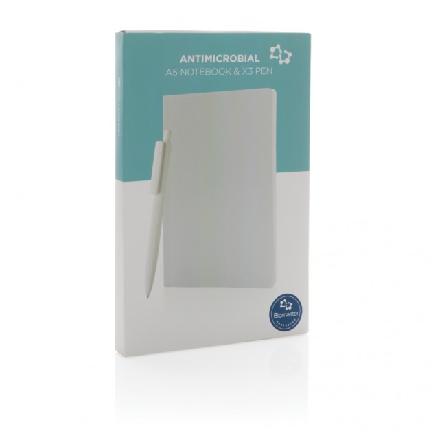 Antimicrobial A5 softcover antimikrobinė užrašinė, minkštu viršeliu su tušinuku
