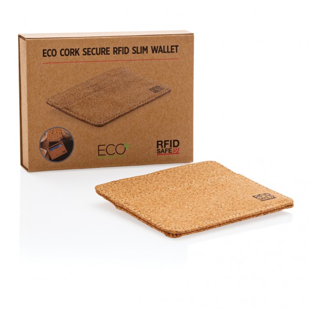 Cork secure RFID piniginė iš kamštinės medžiagos ir RFID apsauga