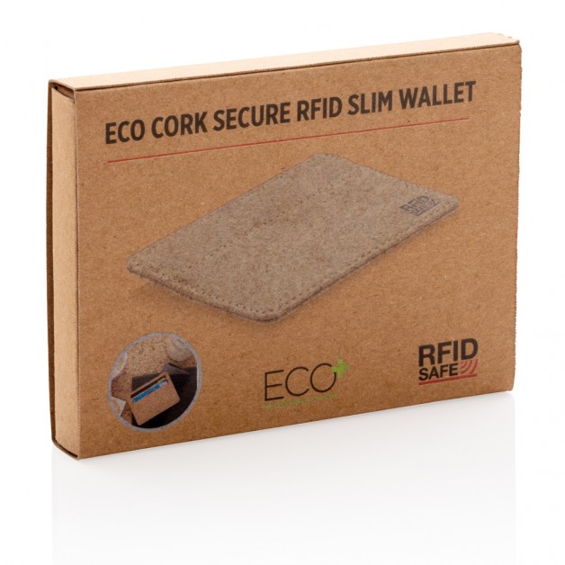 Cork secure RFID piniginė iš kamštinės medžiagos ir RFID apsauga
