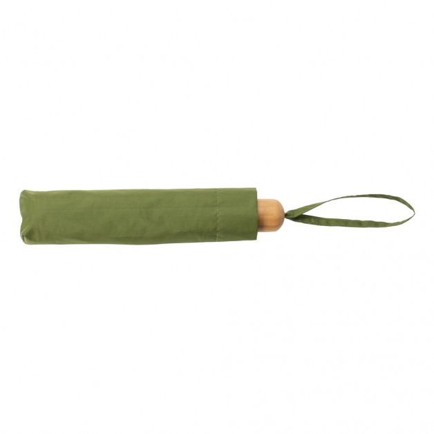 20.5 Impact AWARE™ RPET 190T Pongee mini skėtis su bambukine rankena