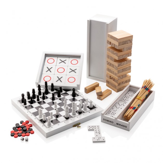 Deluxe mikado / domino žaidimai, medinėje dėžutėje
