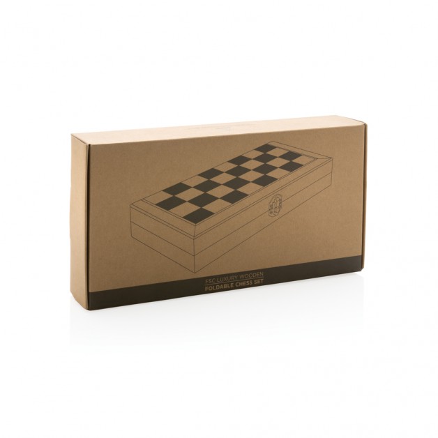 Luxury medinis šachmatų rinkinys iš FSC® medienos