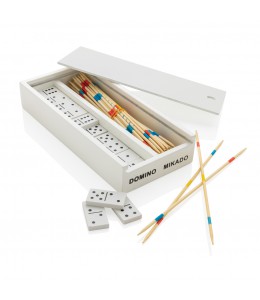 Deluxe mikado / domino žaidimai, medinėje dėžutėje iš FSC® medienos