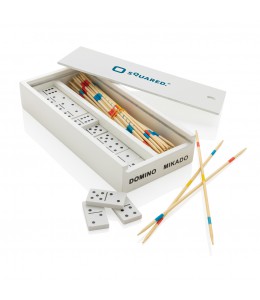 Deluxe mikado / domino žaidimai, medinėje dėžutėje iš FSC® medienos