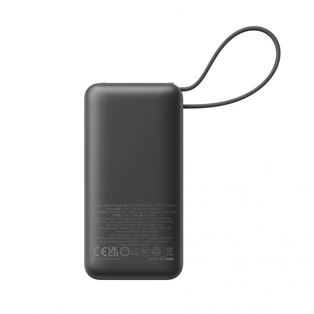 ANKER NANO 10 000 mAh išorinė baterija (power bank įkroviklis) su integruotu laidu, 30W ANKER NANO 10 000 mAh išorinė baterija (power bank įkroviklis) su integruotu laidu, 30W