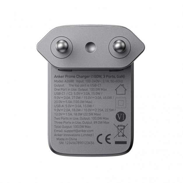 ANKER PRIME kroviklis (100W, 3 Ports, GaN) ANKER PRIME kroviklis (100W, 3 Ports, GaN)