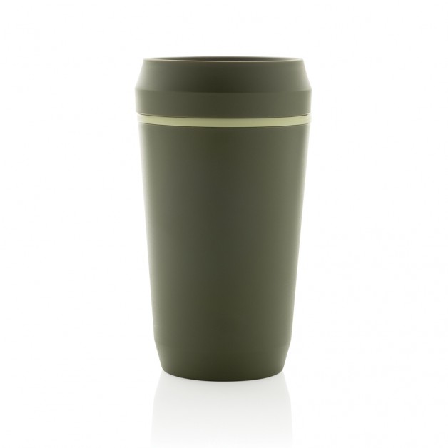 TOPL kelioninis puodelis iš perdirbto plastiko su patentuotu 360° dangteliu, 354ml