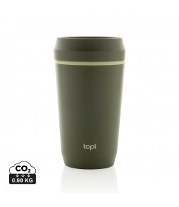 TOPL kelioninis puodelis iš perdirbto plastiko su patentuotu 360° dangteliu, 354ml