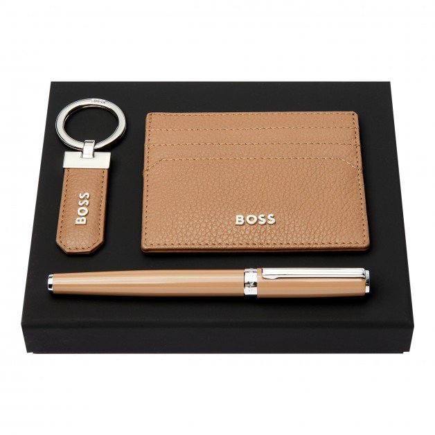 Hugo Boss rinkinys: parkeris, raktų pakabukas ir kortelių dėklas