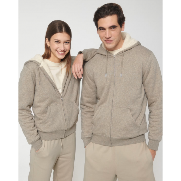 HYGGER SHERPA unisex džemperis su gobtuvu ir šerpos pamušalu, 300g