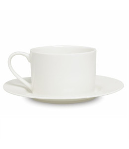 Kaulinio porceliano puodelis su lėkštute Classic