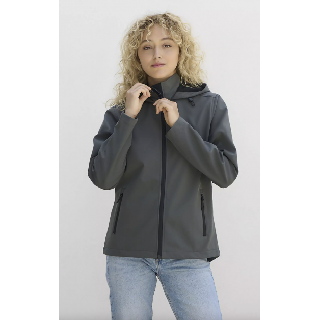 RACE moteriška softshell striukė su gobtuvu, 280 g/m²